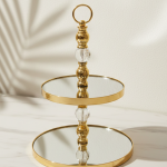 2-Tier Gold Mirrored Vanity Stand