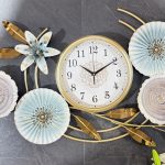 Modern Gold Floral Wall Clock